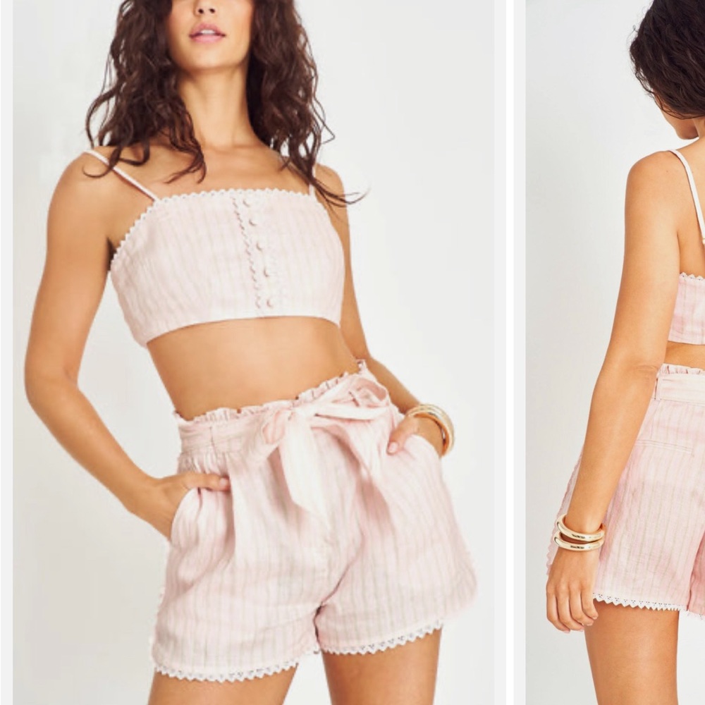 Loveshack Fancy new with tags 2pc Tivey set in Berries and Cream color way.